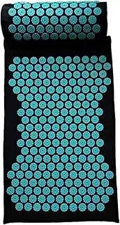 Abbraccia Acupressure Body Mat and Pillow Set, for Neck, Upper and Lower Back Pain Relief at Home - Black