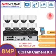 Hikvision 8CH 4K Home Security CCTV System Kit 8MP MIC IR Dome Camera Plug Play