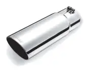 Polished Stainless Single Wall Exhaust Tip, 2-1/4" Inlet, 3-1/2" Outlet