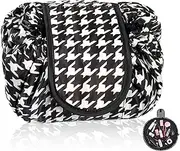 [KASESSS] Lazy Cosmetic Bag, Women's Large Make-Up Bag, Portable, Toiletry Bag with Drawstring, Makeup Bag for Travel, Wash Bag Women, Makeup Bag for Women and Girls (Black), Black, Classic