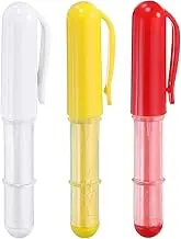 HARFINGTON 3 Pack Fabric Chalk Marker Tailors Liner Chalk Pen Style with Chalk Wheel Tip for Sewing Quilting & Crafts, Yellow/Red/White