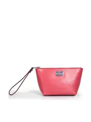 Pink Leather Clutch Bag