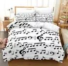 Sheet Music White Duvet/Quilt/Doona Cover Single/Double/Queen/King Bedding Set