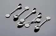 LaModaHome Handmade Turkish Ottoman Spoons Gift Set for Tea, Coffee, Sugar Measuring, Serving 12 Pcs Ottoman Sign Silver Color Metal Tea Spoons