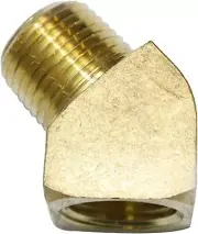 Interstate Pneumatics Brass Street Pipe Elbow Fitting 1/4 Inch NPT - 45 Degree