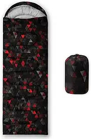 Sleeping Bags for Adults and Kids，3D Printing Camping Sleeping Bag for Girls Boys Lightweight Waterproof Cold/Warm 3-Season，Outdoor Travel with Compression Bags