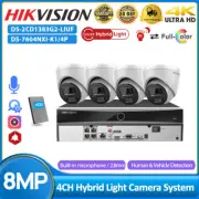 Hikvision 4CH AcuSense CCTV System MIC 4K 8MP Dual Light ColorVu Security Camera
