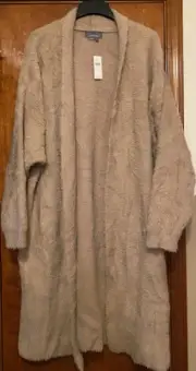 NWT Anthropologie Womens Duster Cardigan Sweater Open Long Size XL Light Sand