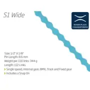 KMC S1 (Singlespeed Chain) — 1/8" x 112 Links / Blue — AUS STOCK — Bike BMX SS