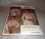 VOGUE CALVIN KLEIN PATTERN 1792 ~ MISSES BLOUSE ~ SIZE 14 *UNCUT