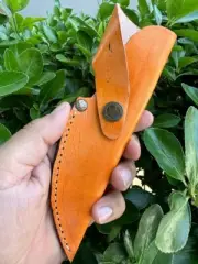 Handmade 8”Fixed blade Knife Leather Sheath / Scout Holster / vertical Knife