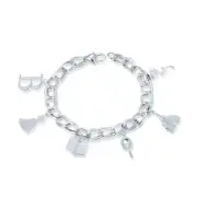 Disney Couture Kingdom Beauty and the Beast Belle Charm Bracelet White Gold