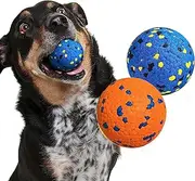 2 Pcs Dog Balls Toys for Aggressive Chewers,Indestructible Floating Bouncy Balls for Dogs,Lightweight Dog Chew Balls,Fetch Balls for Medium&Small Dogs Play