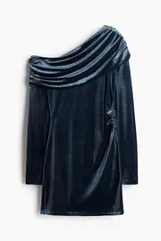 One Shoulder Velour Dress