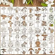 Mushroom Stencils for Crafts Reusable 3” Stencil for Painting Mystical Drawing Templates for Painting on Wood Fabric Wall