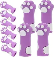 GLSTOY Knitting Needle Protector 10pcs Cat Paw Shape Silicone Nipper Cover Crochet Marker Manicure Tool Nail Scissors Sleeve