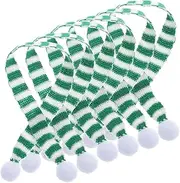 Beatifufu 6pcs Mini Christmas Decorations Wine Bottle Scarf Knitted Scarf for Decorations