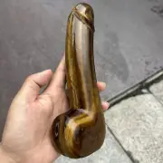 1pc natural tiger's-eye quartz handmade penis skull crystal massage healing gift