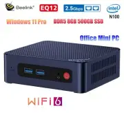 Beelink EQ12 Intel 12th N100 Mini PC Windows 11 DDR5 8GB 500G SSD 4K HD Computer
