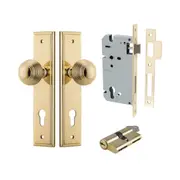 Iver Guildford Door Knob on Stepped Backplate Entrance Kit Key/Key