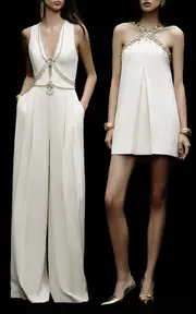 [Zuhair Murad] Flared Beaded Cady Mini Dress