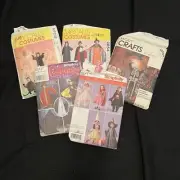 Halloween Costume McCalls Simplicity Sewing Patterns Lot Of 5 Kids-Adult UNCUT