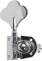 GREENADSCAPE Set of 4 Semiclosed Bass Tuning Keys R4 Tuner Heads Chrome Guitar Machine Heads Ferrules and Screws for 4 String Bass