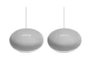 Google Home Mini Smart Assistant, Two Pack - Chalk (GA00377-US) NEW