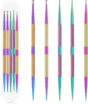5Pcs Dotting Tools Nail Art Dotting Pen, 5 Sizes Nail Dotting Tool Set, Stainless Steel Nail Dotting Pen for Manicure Embossing Tracing, Professional Nail Salon Tools