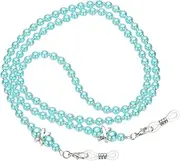 [uxcell] Eye Glasses Holders Around Neck, Blue Color Pearl Eyeglasses Strap Fashion Stylish Beaded Lanyard Glasses Chain for Women Sunglasses Old Lady Glass
