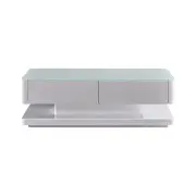 Stylish Coffee Table High Gloss Finish Shiny White Colour with 4 Drawers Storage