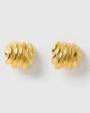 New Izoa Aimee Stud Earrings Gold (The Zebra Effect Boutique)