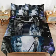 a1636 Corpse Bride Duvet Cover Set, 3 Piece Bedding Set 86x70" Double Sided Printing Decorative Comforter Cover Set (1 Duvet Cover + 2 Pillow Shams)