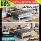 ALFORDSON Bed Frame Wooden Queen Double King Single Solid Pine Timber White Oak