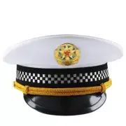 Men Captain Performance Caps Army Police Hats Fancy Dress Military Costume Retro