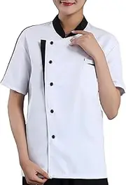 [SUIOPPYUW] Chef Short Sleeve Youth Cooking Catering Uniform Set Costume Accessory Unisex Workwear Restaurant Hotel Kitchen Use