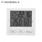 Digital Clock LCD Indoor Thermometer Hygrometer Humidity Meter Monitor Sensor
