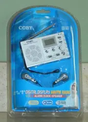 New Coby CX-53 Digital Display AM/FM Radio Alarm Clock Speaker Stereo Earphones