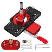 ENJOYWOOD Aluminum Alloy 35MM Hinge Boring Hole Drill Guide Hinge Jig with Clamp For Woodworking Cabinet Door Installati