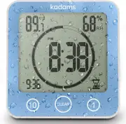 Digital Bathroom Shower Kitchen Clock Timer with Alarm, Waterproof Water Splashe