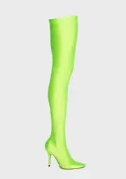 [AZALEA WANG] Light Green Heartout Thigh High Boots