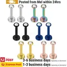 1 Pair Labret Stud Lip Ring Gem Internally Threaded Monroe Tragus Helix Piercing