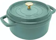 [STAUB] La Cocotte Round Z1025-321 Pico Cocotte Round Eucalyptus 8.7 inches (22 cm) Handed, Cast Iron Pot, Induction Compatible