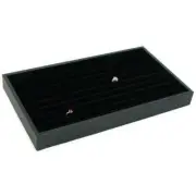Black Velvet Ring Display Tray 14 1/8" x 7 5/8" x 3/4"