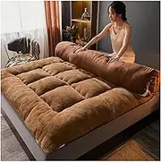 Japanese Floor Futon Mattress, Thick Tatami Mat, Sleeping Pad for Adults, Guest Mattress(Brown,120x200cm)