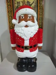 17" Santa Lights Up Christmas Statue Greeter NEW Plow & Hearth Twinkles Timer