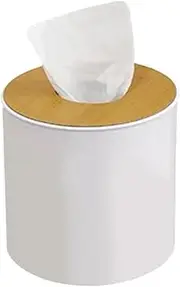 Tabletop Tissue Box - Modern Tissue Dispenser with Bamboo Lid,Paper Case for Living Room, Bedroom, Bathroom, Kitchen, Study