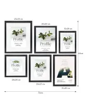Deluxe Gallery Photo Wall Frame Set B - 6 Frames - Black