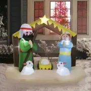 8' Christmas Inflatable Outdoor Lighted Nativity Scene Yard Decor