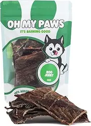 Kangaroo Jerky Dog Treats 200g | Australian Made & Owned | 100% Natural, No Preservatives, No Additives, No Salt Added